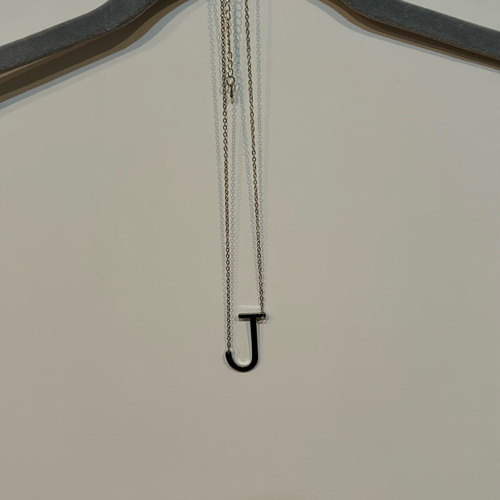 Silver Necklace. “J”